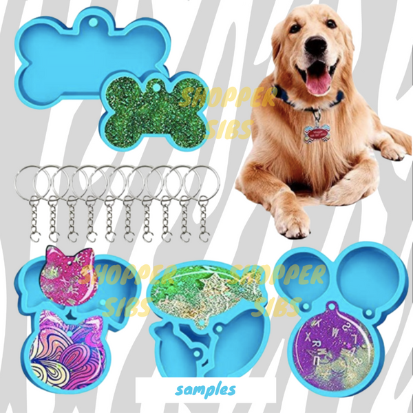 Dog Tag Pet Cat Tag Mold for Collar Name Tag Keychain Mold