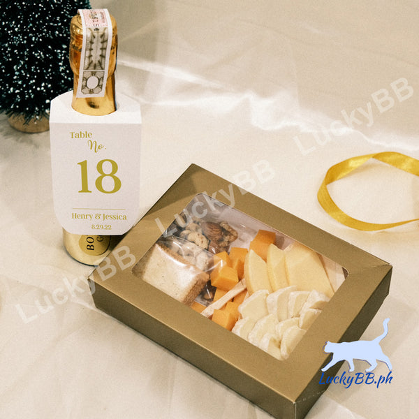 Bottle Place Card with Charcuterie Box
