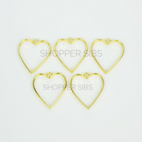5pcs / 10pcs Heart Gold Bezel • Open Bezel for Resin Arts and Crafts