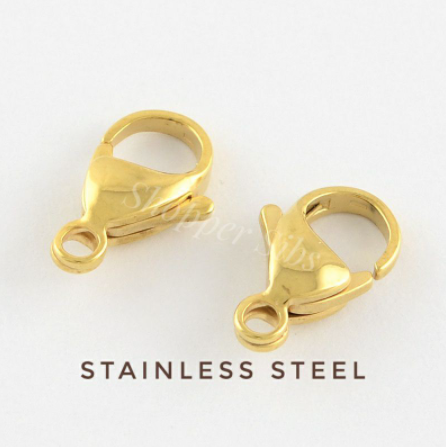 10pcs Gold Stainless Steel Lobster Lock for Necklace / Bracelet